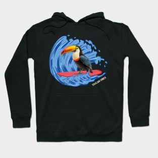 Toucan Vibes Beach Waves Summer Vacation Surfing Toucan Bird Hoodie